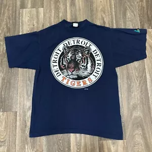 Camisa De Colección Tigres de Detroit Para Hombre Grande Azul Puntada Única Logo MLB Atlética 1993 - Imagen 1 de 9