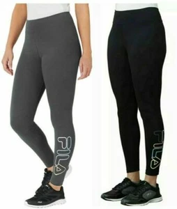 NEW ~ FILA WOMEN LEGGINGS  COLOR;  BLACK / BLUE / GREY   SIZE;  XS & M - Picture 1 of 16