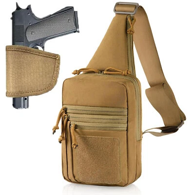 Tactical Concealed Carry Handguns Holster Gun Bag Pistol Crossbody Sling Gun Bag - Image 1 of 4