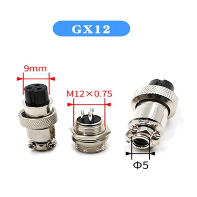GX12 Aviation Plug & Socket Circular Multipole Cable Connector 2/3/4/5/6Pin 12mm - Image 1 of 4