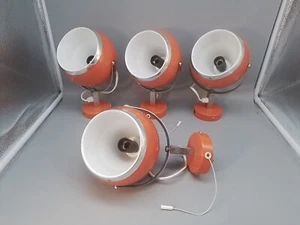 4 Kugellampe,Lampe,Wandlampe,Orange,Chrom,Eye Ball,Space Age,Staff,Vintage,60er - Bild 1 von 13