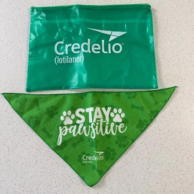 Lot of 2 Credelio Dog Promotional Give Away Zipper Bag Small Bandana - Image 1 of 4