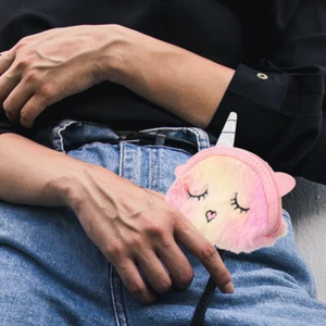 Portamonete Unicorno Mancare Simpatici Portafogli Da Donna in Peluche - Foto 1 di 12
