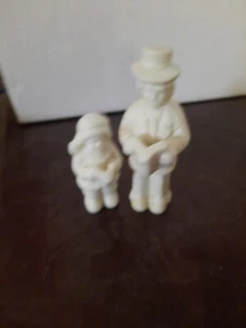 Estatuillas de villancicos de Navidad de China de cerámica de colección 2 piezas - Imagen 1 de 2