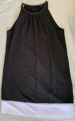 Shift Dress Victoria’s Secret Size 8 Colorblock Black White Trim Pleated - Image 1 of 4