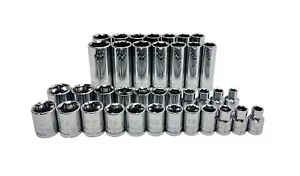 NUEVO Juego de enchufes Ryobi 37 piezas 3/8” Drive, 6 puntos, SAE y métrico poco profundo y profundo - Imagen 1 de 4