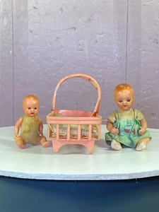 "Muñeca miniatura niña y bebé MICHAEL QUERZOLA MQ Italia 3,75"" Italia leer de colección" - Imagen 1 de 24