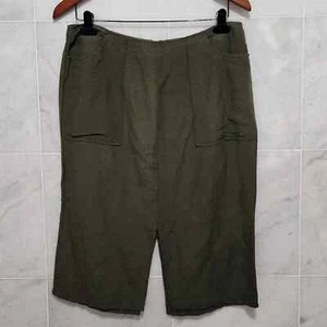 Falda Who What Wear mezcla de lino verde talla 10 - Imagen 1 de 6