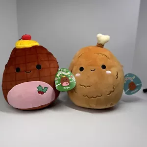 NUEVO 8” Oksana Pata de Pavo y Jamón Roger Set Par Comida Squishmallow Peluche Juguete 2024 - Imagen 1 de 4
