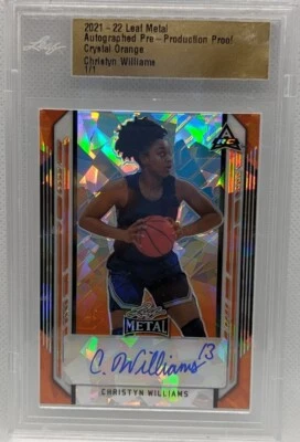 CHRISTYN WILLIAMS 2021-22 Leaf Metal RC AUTO PRE-PRODUCTION PROOF SP 1/1 Mystics - Image 1 of 2