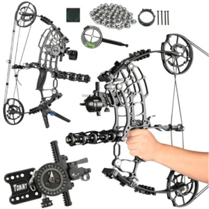 Arco compuesto 30lbs-70lbs 420fps bola de acero doble propósito flechas de tiro con arco caza - Imagen 1 de 11