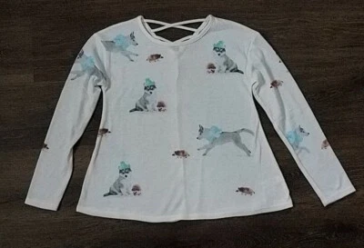 Blusa Top Justice Girls Crema Manga Larga Talla 10 Foto 1 de 4