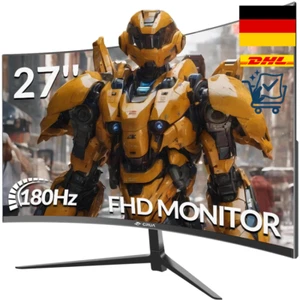 CRUA 27" Curved Gaming Monitor FHD 165Hz 180Hz FreeSync VESA Eye Care - Bild 1 von 8
