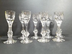 8 Tiffin Franciscan Renaissance Cordial Sherry Shot Glasses C1965 Cut Crystal - Picture 1 of 10