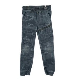 Ring of Fire Boys Blue Gray Camo Moto Jogger Pants Size 5 Drawstring Waist - Picture 1 of 15