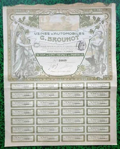 Dépt 18 & 75 - Vierzon - Exceptionnel Décor Art Nouveau Automobiles BROUHOT 1906 - Picture 1 of 2