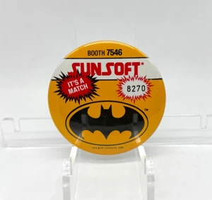 VTG Batman Video Game Promo Pin Sunsoft 1989 Convention 3" Pinback RARE Button - Picture 1 of 7