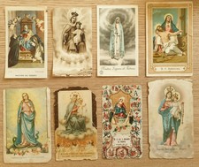 Lotto 8 Santini Religiosi antichi con immagini della Madonna Holy Card