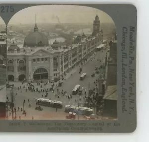 Melbourne Temporary Capital of Australia Keystone Stereoview - Picture 1 of 2