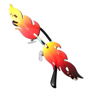 Occhiali da sole a forma di fiamma senza montatura occhiali da sole fiamma fuoco - Foto 1 di 12