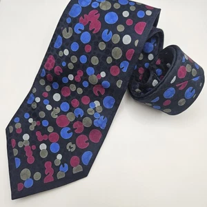 Cravatta Mila Schon 100% seta multicolore a pois vibrante colorata - Foto 1 di 4