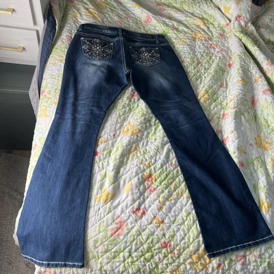 ZCO Jean Bootcut Bordado Bling Bolsillos Mujer Talla 16 Foto 1 de 4