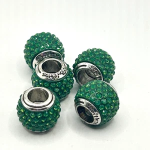 Brighton Lot of 5 cupid's kiss green silver beads NWOT 5 beads - Picture 1 of 4