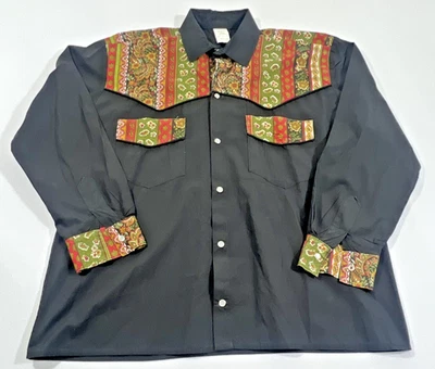 Винтажная мужская большая рубашка Couleurs D'Arles Western Pearl на пуговицах MCM Франция - Изображение 1 из 4