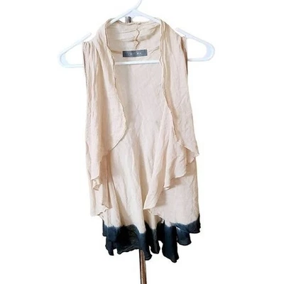 Moneda 1804 Dip Teñido Cascada Chaleco Crema y Azul Marino XS  Foto 1 de 4