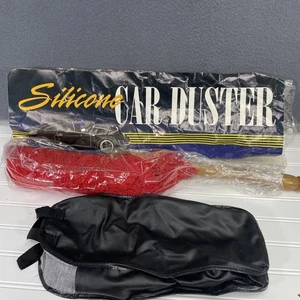 VTG NOS Car Duster Wood Handle Duster Red, Nice Dust Remover Includes Bag - Picture 1 of 7