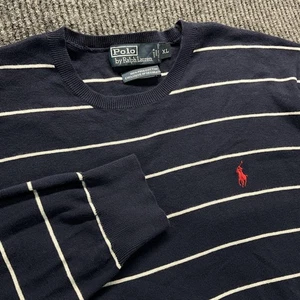 Polo Ralph Lauren Maglione Uomo XL Righe Girocollo Classico Pullover Extra Large - Foto 1 di 15