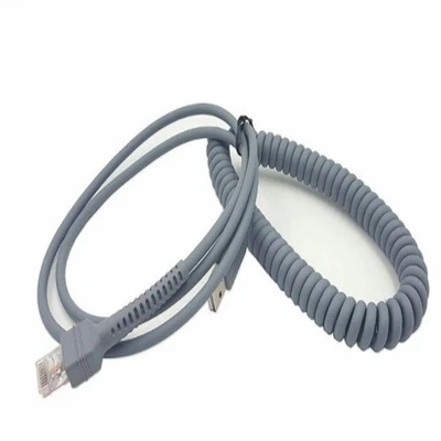 USB Cable Coiled 9ft for Symbol Barcode Scanner ls1203 ls2208 ls3578 DS6708 - Image 1 of 4