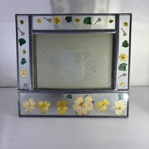 Handgepresster Trockenblumen Glas Bilderrahmen für 4x6 Foto - Bild 1 von 3