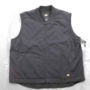 Dickies Sanded Duck Insulated Vest Mens 2XL Black Quilted Workwear Heavy Duty - Picture 1 of 16