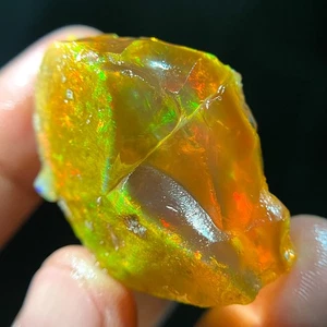 Opale grezzo incredibile naturale etiope 102 carati Welo pietra preziosa opale multi fuoco - Foto 1 di 10