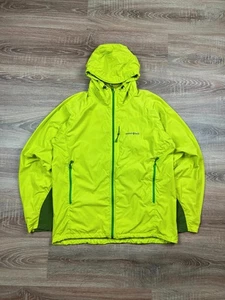 00s Lime Green Montbell Mesh Lined Hooded Jacket (L) - Picture 1 of 5