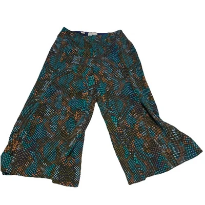 ANTHROPOLOGIE Skirted Wide Leg Pants in Snake Print Size 0 Essential CULOTTE - Image 1 of 4