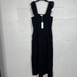 Anne Cole Women's Cotton Cover-up MIDI Dress - Moonless Night Black XL $72 - Picture 1 of 9