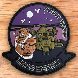 ISRAEL AIR FORCE 118 SQUADRON - NIGHT BIRDS LINE BEAST CH-53 YASUR PVC PATCH 3D - Picture 1 of 1