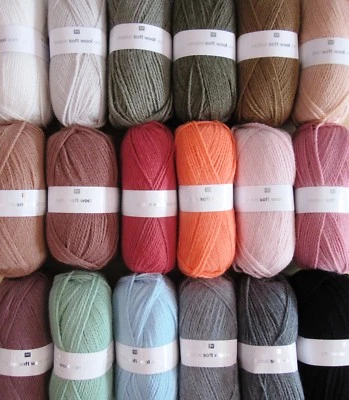 100g BALLS of RICO CREATIVE SOFT WOOL ARAN KNITTING YARN