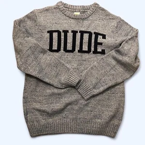 Gymboree Grey Knit Sweater boys size Large 10-12 DUDE EUC - Picture 1 of 2