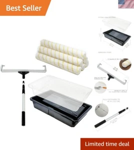 18 Inch Painting Roller Kit Pro Grade 10 PC Set Paint Tray and Liner, Rollers... - Picture 1 of 7