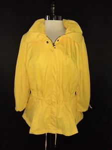 LANE BRYANT Plus Size 1X 14W 16W Jacket Yellow Lightweight Zip Front 3/4 Sleeve - Picture 1 of 5