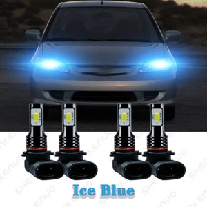 4x Blue For Honda Civic 2006-2011 LED Headlight High Low Beam Bulbs Combo Kit - Bild 1 von 10