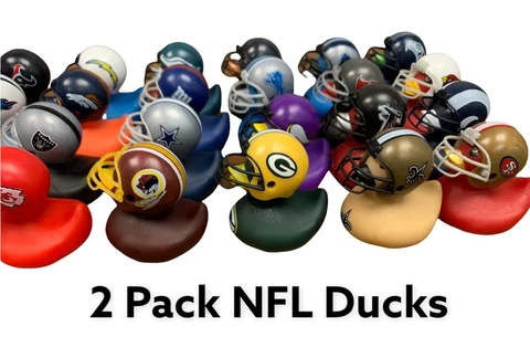2 Pack NFL Rubber Ducks in Helmet " Pick Your Team " Bundle Set Cover