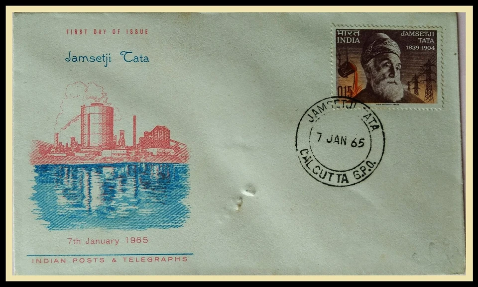 114.INDIA 1965 STAMP JAMSETJI TATA , INDUSTRIALIST FDC - Image 1 of 1