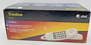 Vintage ATT 210 Corded Lighted Keypad TRIMLINE Touchtone Phone White Retro - Picture 1 of 5