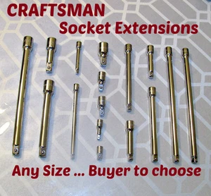 CRAFTSMAN Socket Extensions 1/4", 3/8" & 1/2" Drive - Extension Bar - Fast Ship - Picture 1 of 11