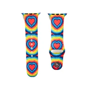 Heart Shade Pride Rainbow Silicone Watch Band Strap For Apple Watch 38/40mm - Picture 1 of 2