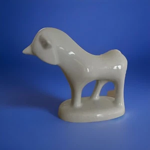 NAAMAN Israel Fine Porcelain Abstract Minimalist Horse Figurine Signed MCM 1970s - Picture 1 of 7